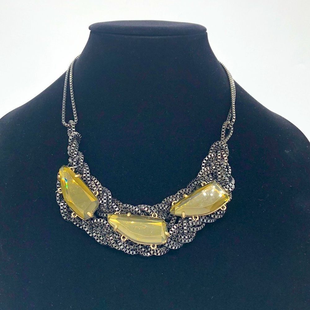 Banana Republic Braided Chain Necklace w/ Crystals